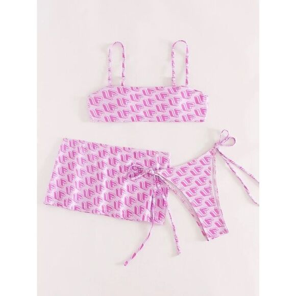 Move Over Barbie! Stunning Shein Swim NWT 3 Piece Bathing Suit Ensemble XS - Picture 9 of 9
